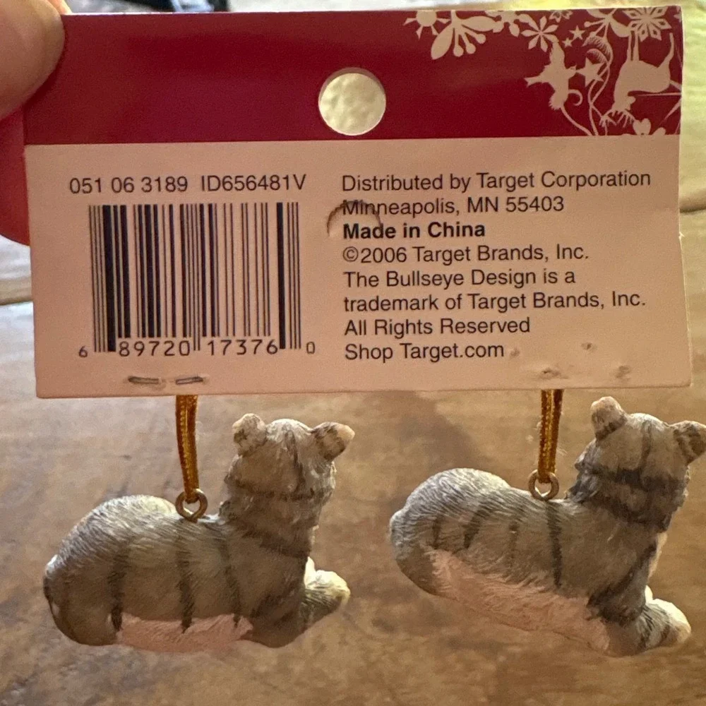 Cat Ornaments Set 4 Orange Grey Tabby Miniature Figurines Target 2006